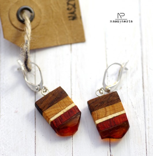Wood&Amber Kolczyki Maszyneria