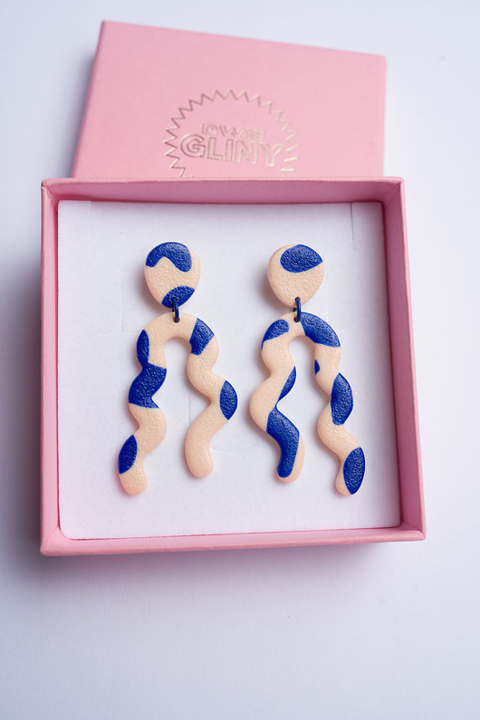 kolczyki z masy plastycznej Wiszące kolczyki Bridget