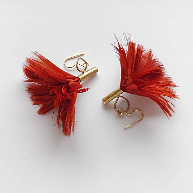 kolczyki z piórami PIÓRKO kolczyki