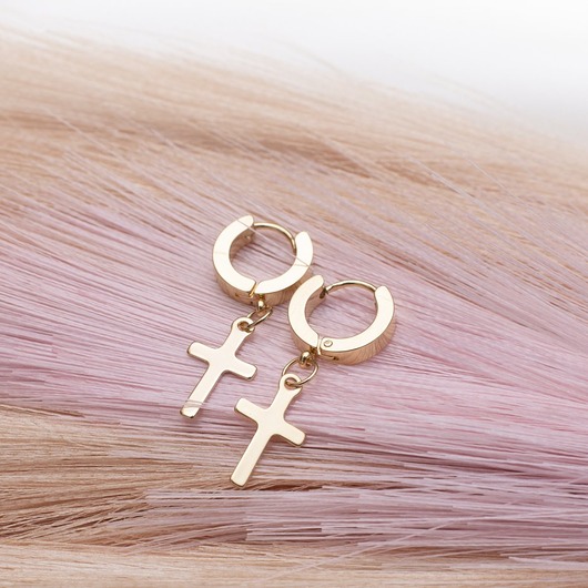 kolczyki pozłacane Kolczyki ze stali chirurgicznej - złoconce.