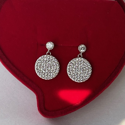 kolczyki srebrne Kolczyki koła, kółka z cyrkoniami- srebro pr. 925