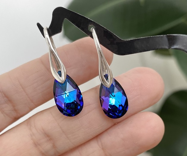 kolczyki swarovski Kolczyki Blue Lagoon - Kryształy Swarovski