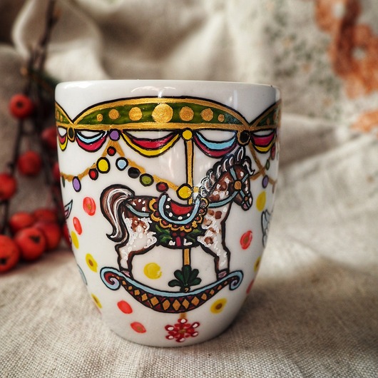 kubki Kubek świąteczny Karuzela retro