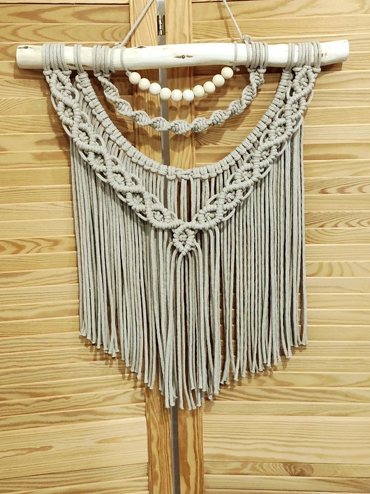 makramy Makrama na gałęzi do salonu sypialni prezent świąteczny ozdoba na ścianę