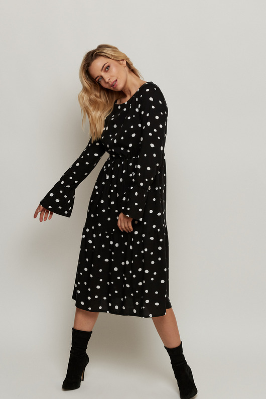 sukienki midi damskie Sukienka Dots Black&White