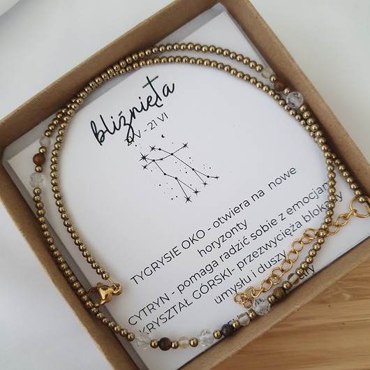 naszyjniki - inne BLIŹNIĘTA naszyjnik dla znaku zodiaku
