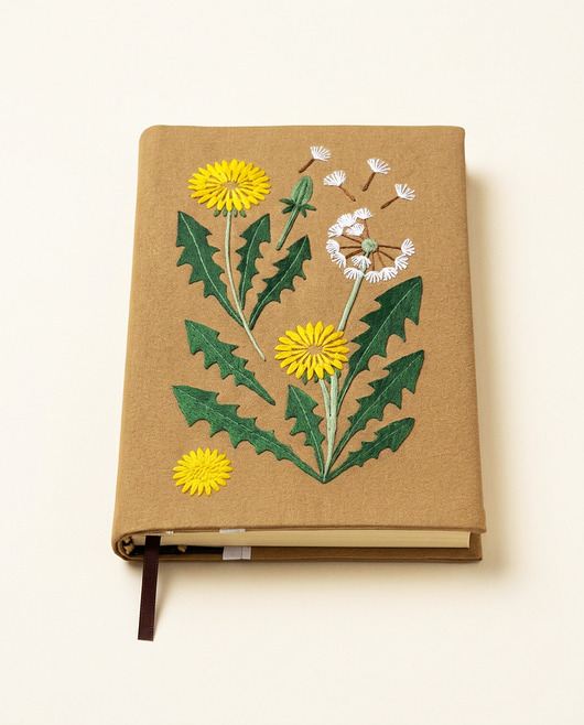 notatniki i albumy Haftowany notes - mniszek lekarski