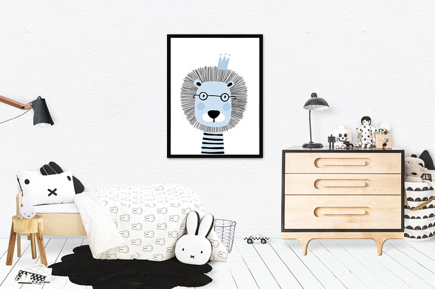 Plakat SKANDI LEW niebieski Well Wall