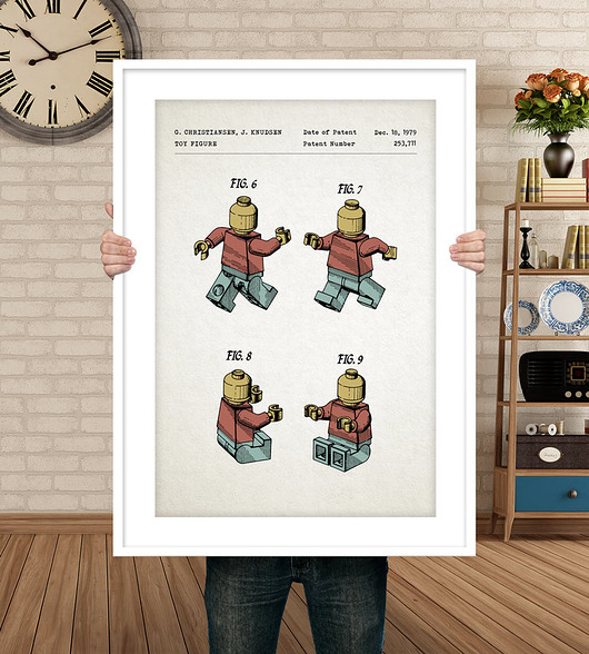 Ludzik Lego - patent - plakat 50x70 cm minimalmill