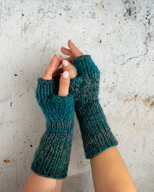 rękawiczki damskie MAXCOLOR mitenki "morska toń"