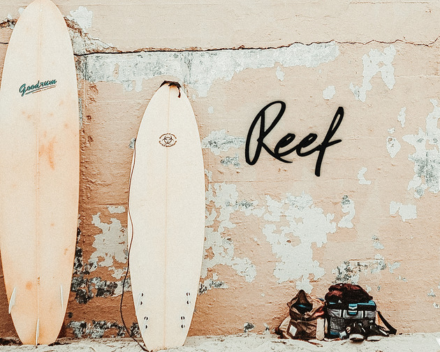 Ozdoby na ścianę Napis Reef - dekoracja w morskim stylu -Surfer-dekoracja na ścianę