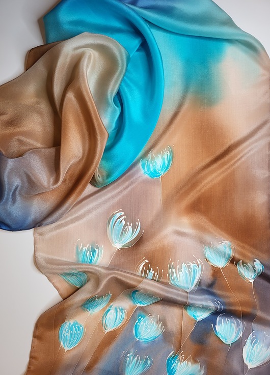 szale damskie Szal jedwabny malowany