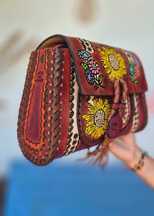 torby na ramię Torebka skórzana ręcznie robiona Ivonne brązowa