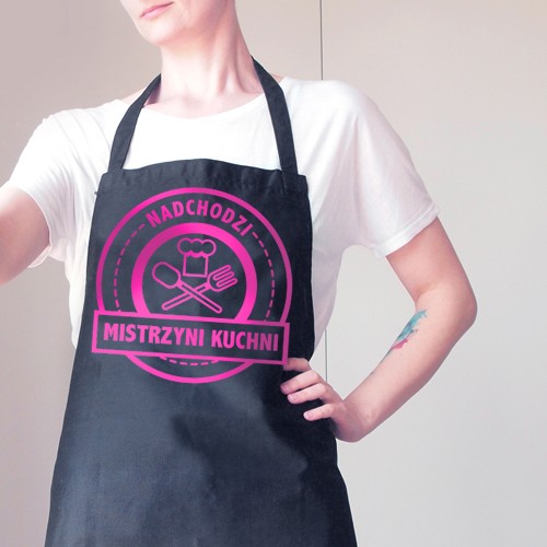 Mistrzyni kuchni Fartuch czarny ONE MUG A DAY