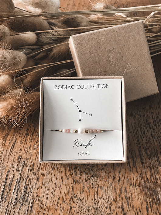 bransoletki z kamieni naturalnych Bransoletka znak zodiaku Rak opal