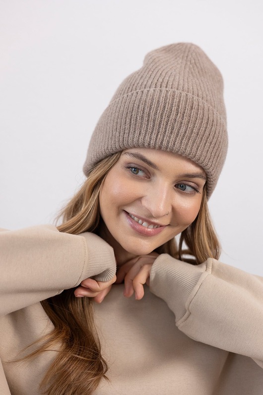 czapki damskie Czapka Gentle Cashmere Piaskowy