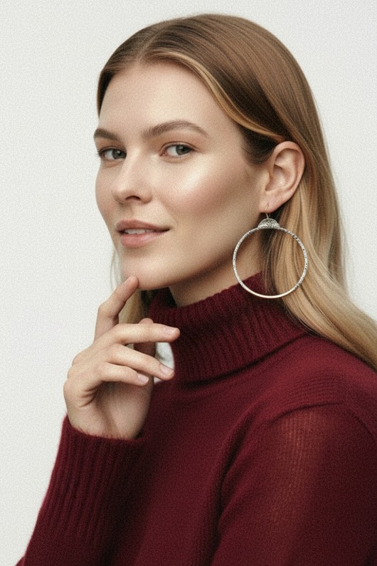 kolczyki - inne Duże koła z metalicznej skórki