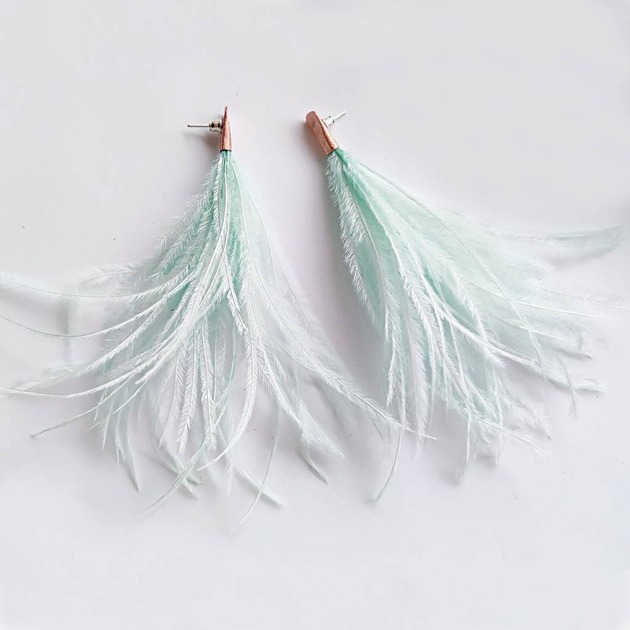 kolczyki z piórami PIÓRKO kolczyki