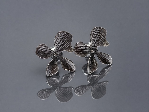 kolczyki wire wrapping Orchid vol. 5 - sztyfty