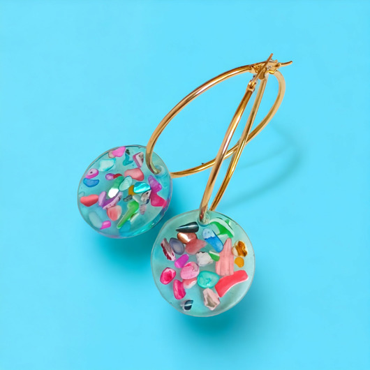 kolczyki z żywicy UNIKATOWE kolczyki z żywicy SUMMER beach