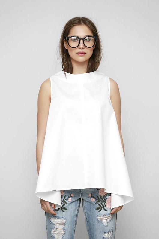 koszule damskie  Trapezowa bluzka Danielle w bieli