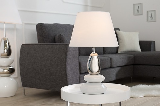Lampa stołowa Zen Stones biała 45cm Home Design