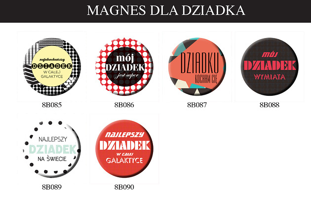 magnesy Magnes dla Dziadka, na dzień Dziadka, WIELE WZORÓW