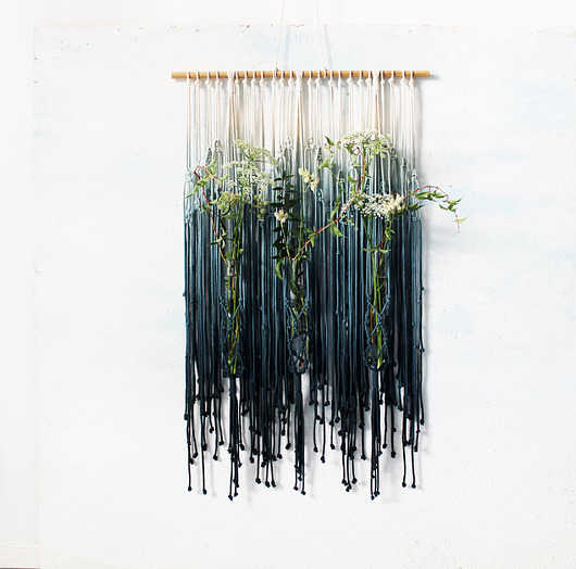 makramy Makrama Flower Wall 'CHABER Teal'