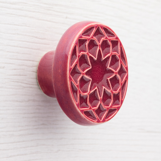 gałki do mebli Ceramiczna gałka do mebli wiśniowa wz.1