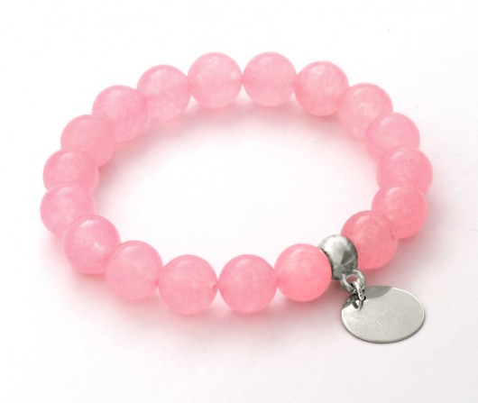 Pink jade with coin pendant. Lavoga