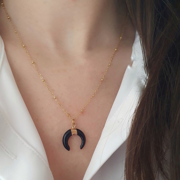 naszyjniki - inne Łańcuszek z onyksem