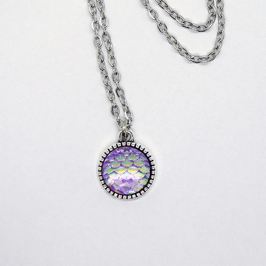 wisiory Naszyjnik - Łuski fioletowe - mały