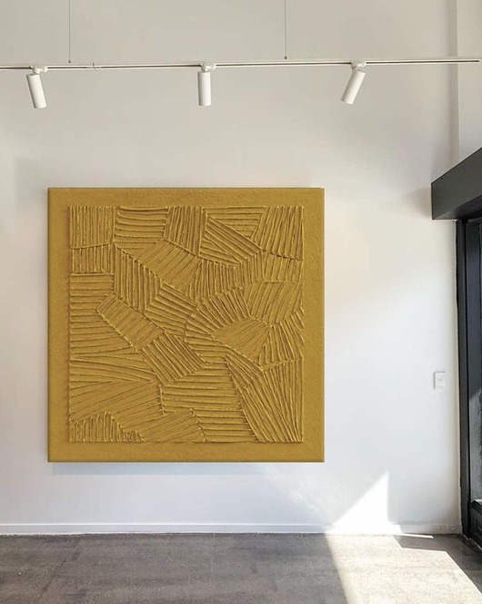 obrazy Płaskorzeźba ścienna  z kompozytu żywiczego kolor Ochre Yellow