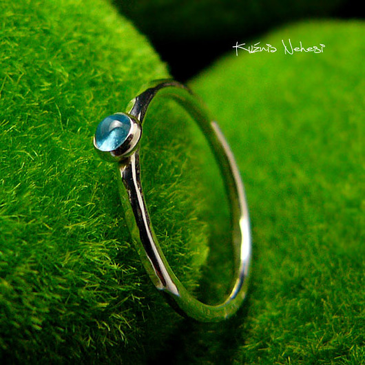 pierścionki srebrne Pierścień Drobinek - Topaz Swiss Blue Srebro