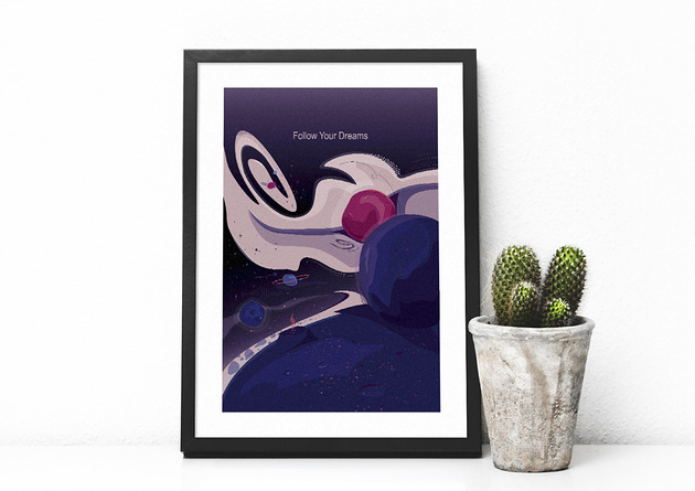 Follow Your dreams - plakat A3/B2 Justyna Mioduszewska