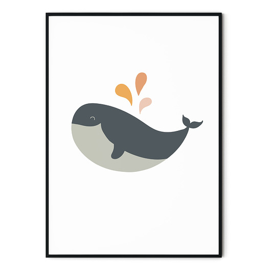Plakat dla dzieci montessori Wieloryb myscandi
