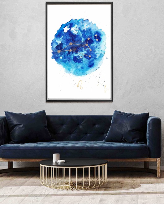 plakaty Plakat Znak Zodiaku Lew - Gwiazdozbiór Lwa
