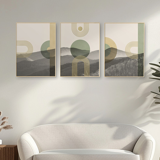 plakaty Plakaty zestaw/tryptyk góry Bieszczady, nowoczesne,  w stylu mid-century.