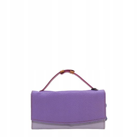 portfele damskie Portfel damski skórzany ze skrawków rączka dużo przegródek eko OLIVKA