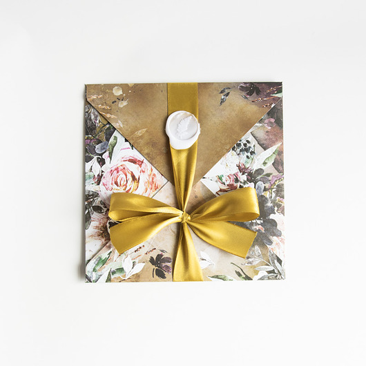 zaproszenia i kartki na ślub Kartka ślubna kopertówka kwiatowa O