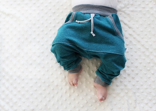 Spodnie baggy newborn aqua midfashion