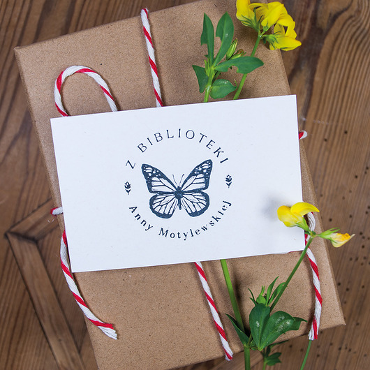 stemple Ex Libris, stempel z motywem motyla