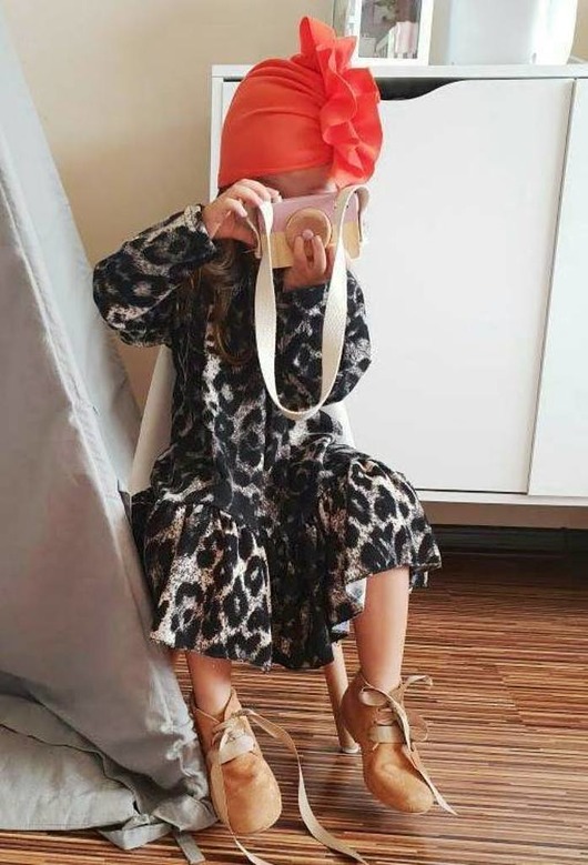 sukienka w panterkę z falbanką Mizerki Kids