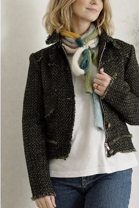 szale damskie Szaliko - długi szalik w zielonej tonacji