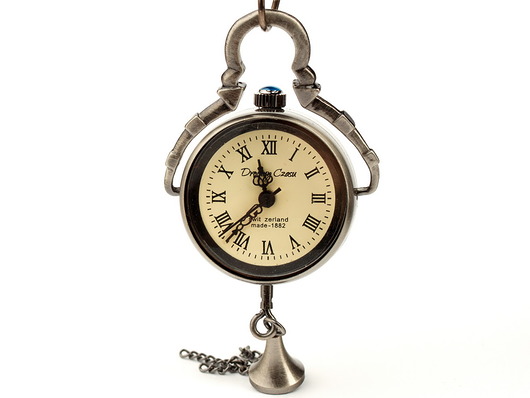 zegarki na łańcuszku DROBINA CZASU Black flat - Drobiny Czasu