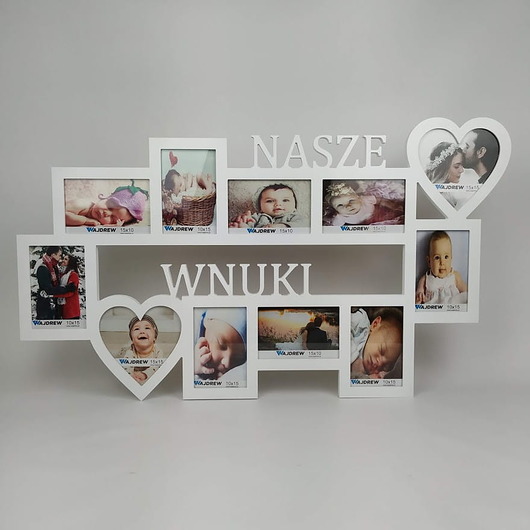 ramki na zdjęcia Multirama ramka na zdjęcia z napisem Nasze Wnuki 11 zdjęć serca  dzień Babci