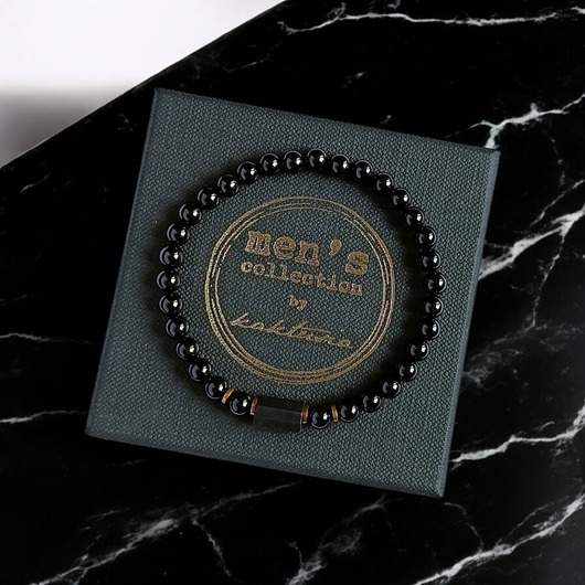 biżuteria męska Czarny turmalin - bransoletka męska - OCHRONA