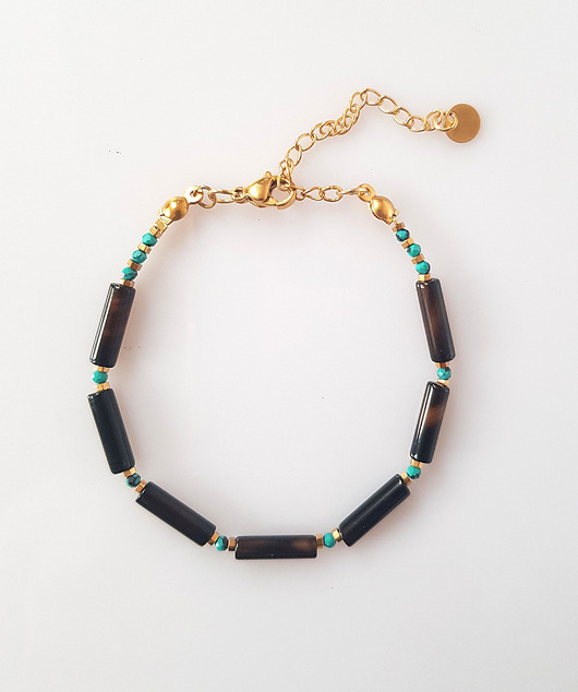 bransoletki z kamieni naturalnych Bransoletka z Onyksem Pasiastym