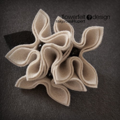 ecru with black FlowerFelt Design