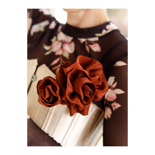 broszki Zestaw jedwabnych broszek